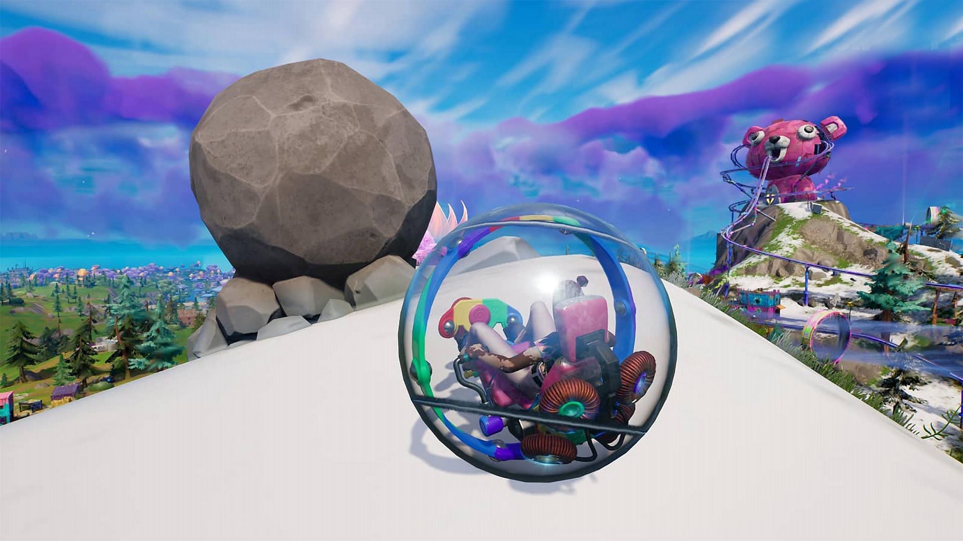 The Baller can be used to move quickly over the Fortnite map. (Image via Epic Games)