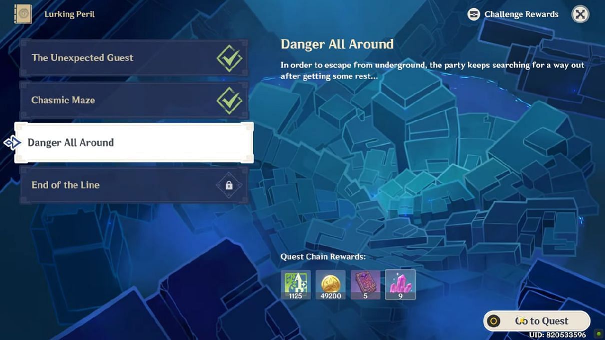 The Danger All Around quest (Image via HoYoverse)