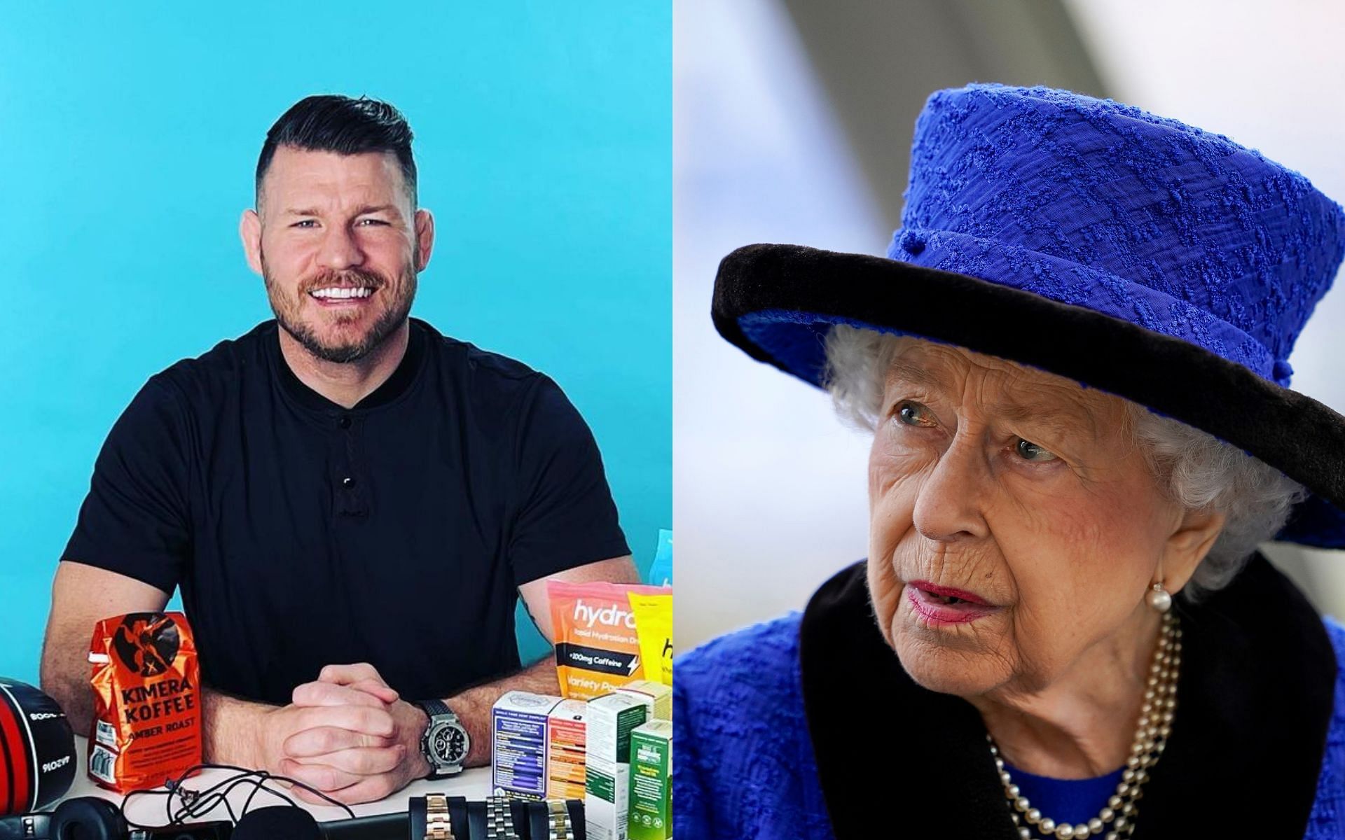 Michael Bisping (left) and Queen Elizabeth II (right) [Photo credit: @mikebisping on Instagram]