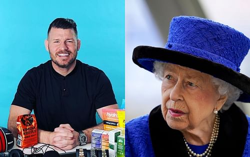 Michael Bisping (left) and Queen Elizabeth II (right) [Photo credit: @mikebisping on Instagram]