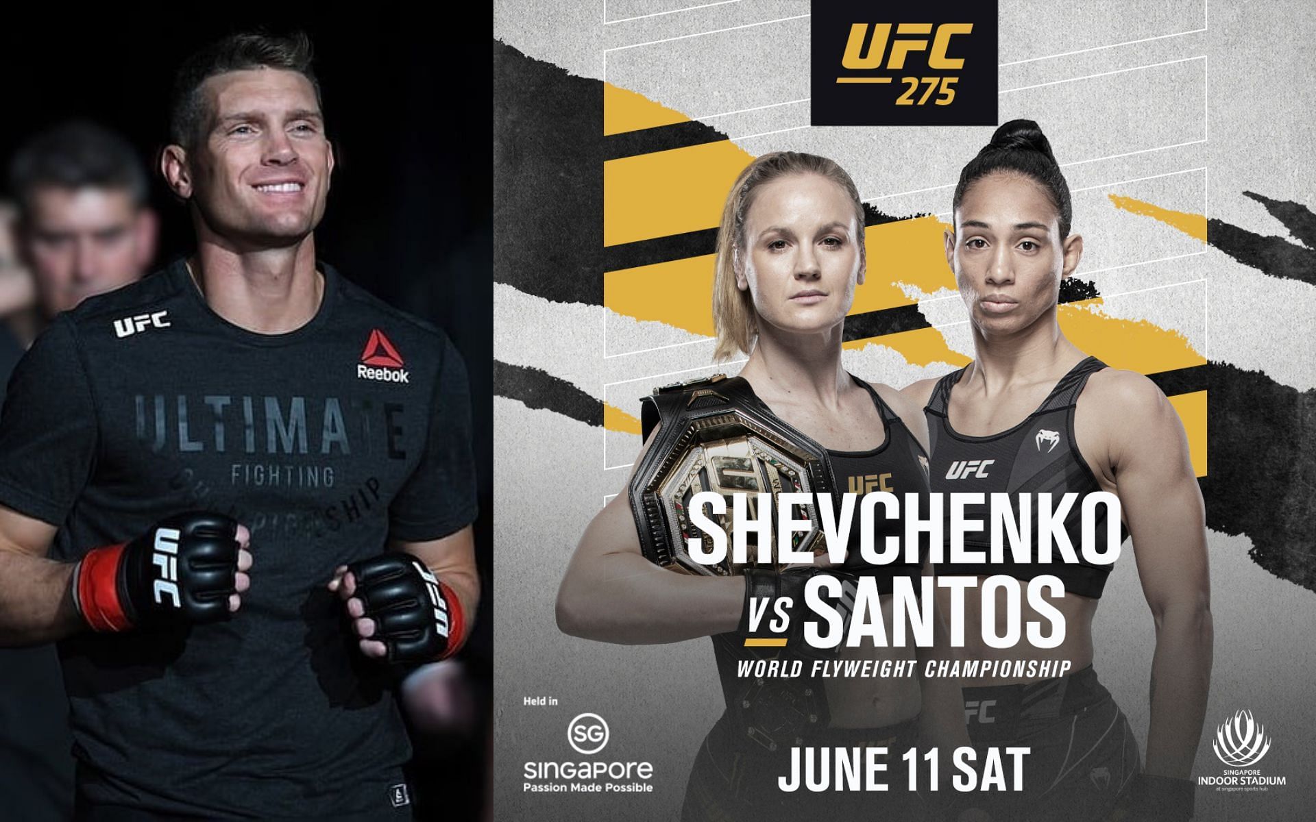 From left to right: Stephen Thompson, Valentina Shevchenko and Taila Santos [Image Courtesy: @ufc on Twitter]