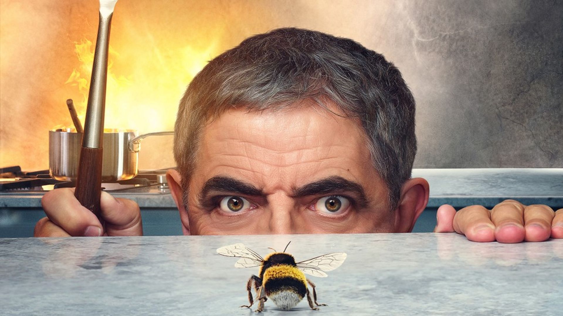 Netflix&#039;s official poster for Man vs. Bee starring Rowan Atkinson (Image via Netflix)