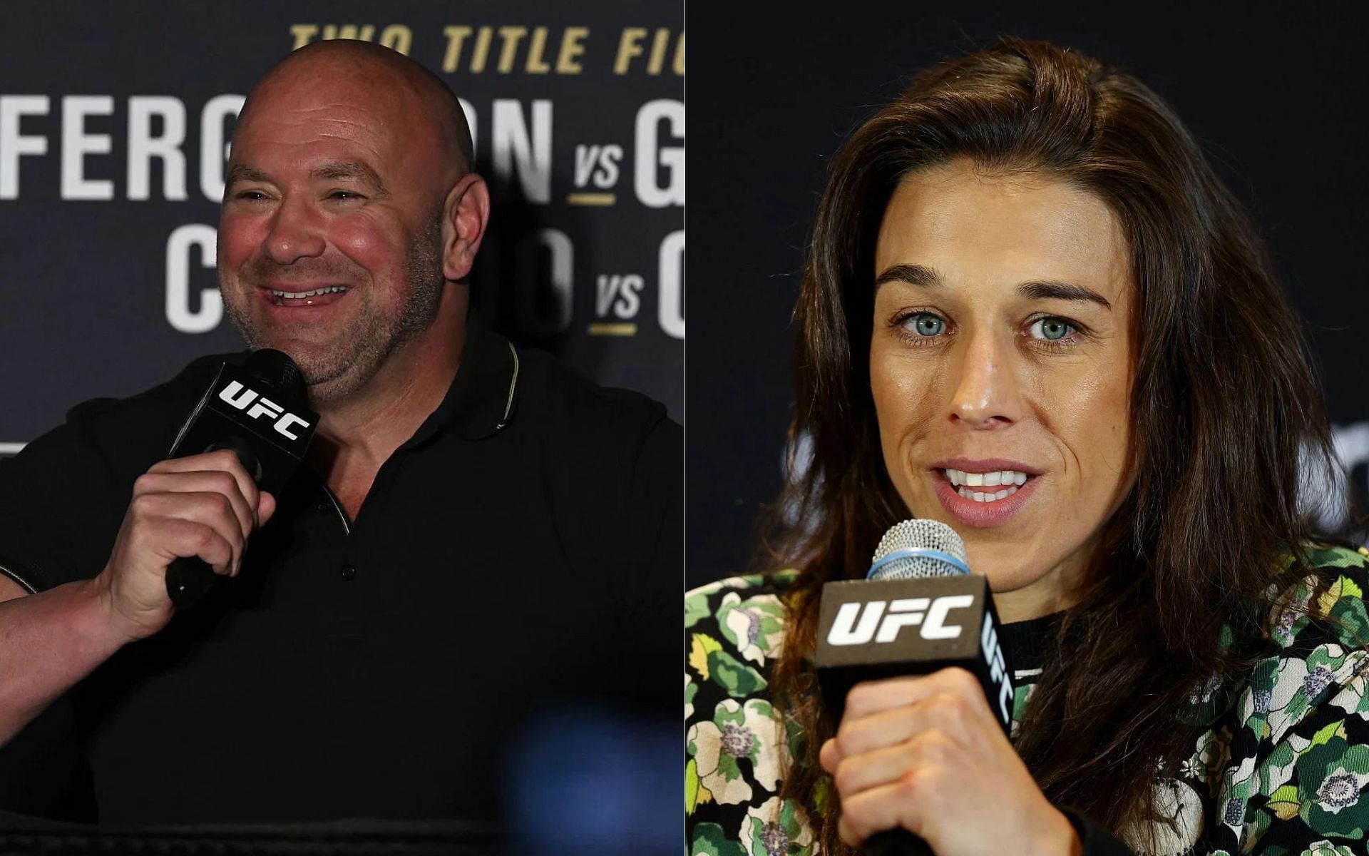 Dana White (left) and Joanna Jędrzejczyk (right)