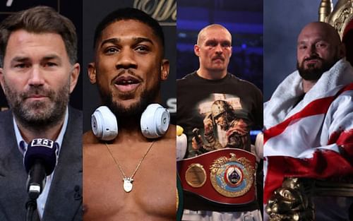 Eddie Hearn, Anthony Joshua, Oleksandr Usyk, and Tyson Fury