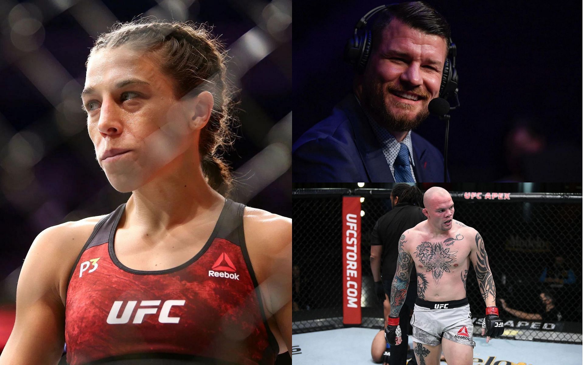 Joanna Jedrzejczyk (left), Michael Bisping (top right), Anthony Smith (bottom right) [Images courtesy of Getty]