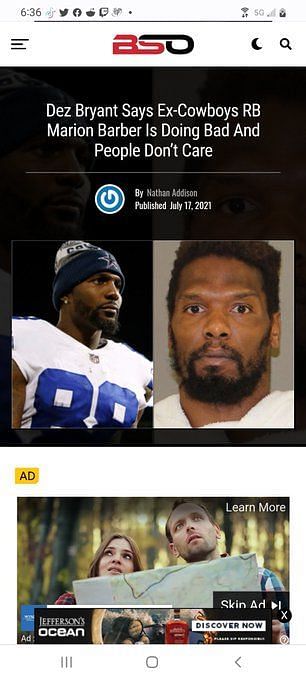 Dez Bryant React To The Death Of Ex-Cowboys RB Marion Barber III