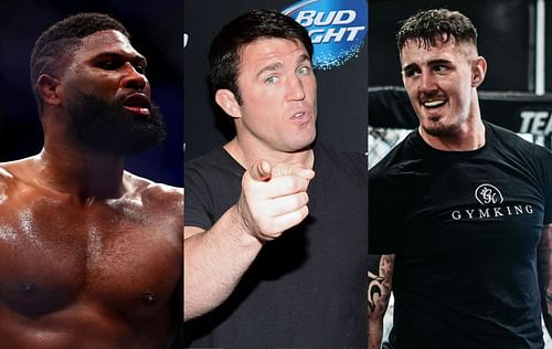 Curtis Blaydes (left), Chael Sonnen (center) & Tom Aspinall (right) [Image Credits- @tomaspinallofficial on Instagram]