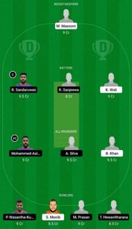 AFG-XI vs SL-XI Dream11 Fantasy Suggestion #2