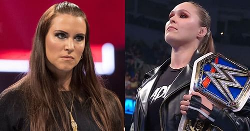 Stephanie McMahon and Ronda Rousey.