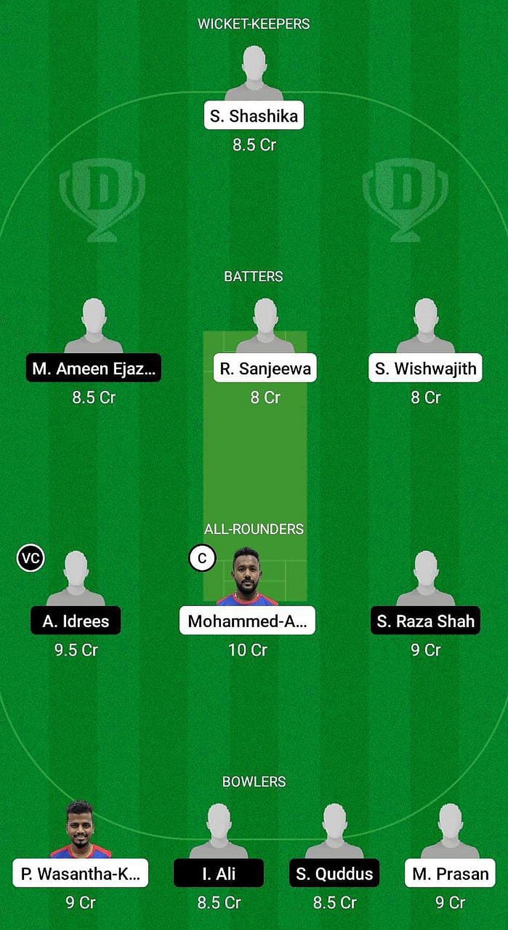 SL-XI vs PAK-XI Fantasy Suggestion Team 1