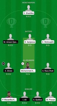 SL-XI vs PAK-XI Fantasy Suggestion Team 1