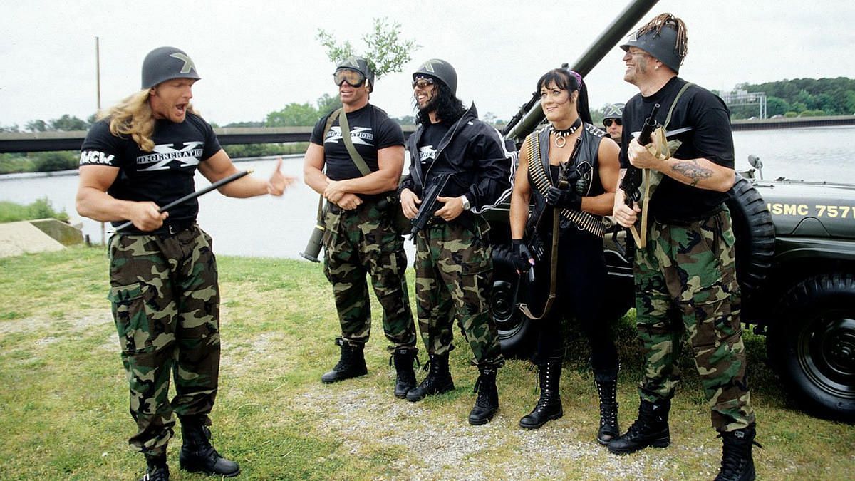 Triple H rallying the troop before invading WCW!