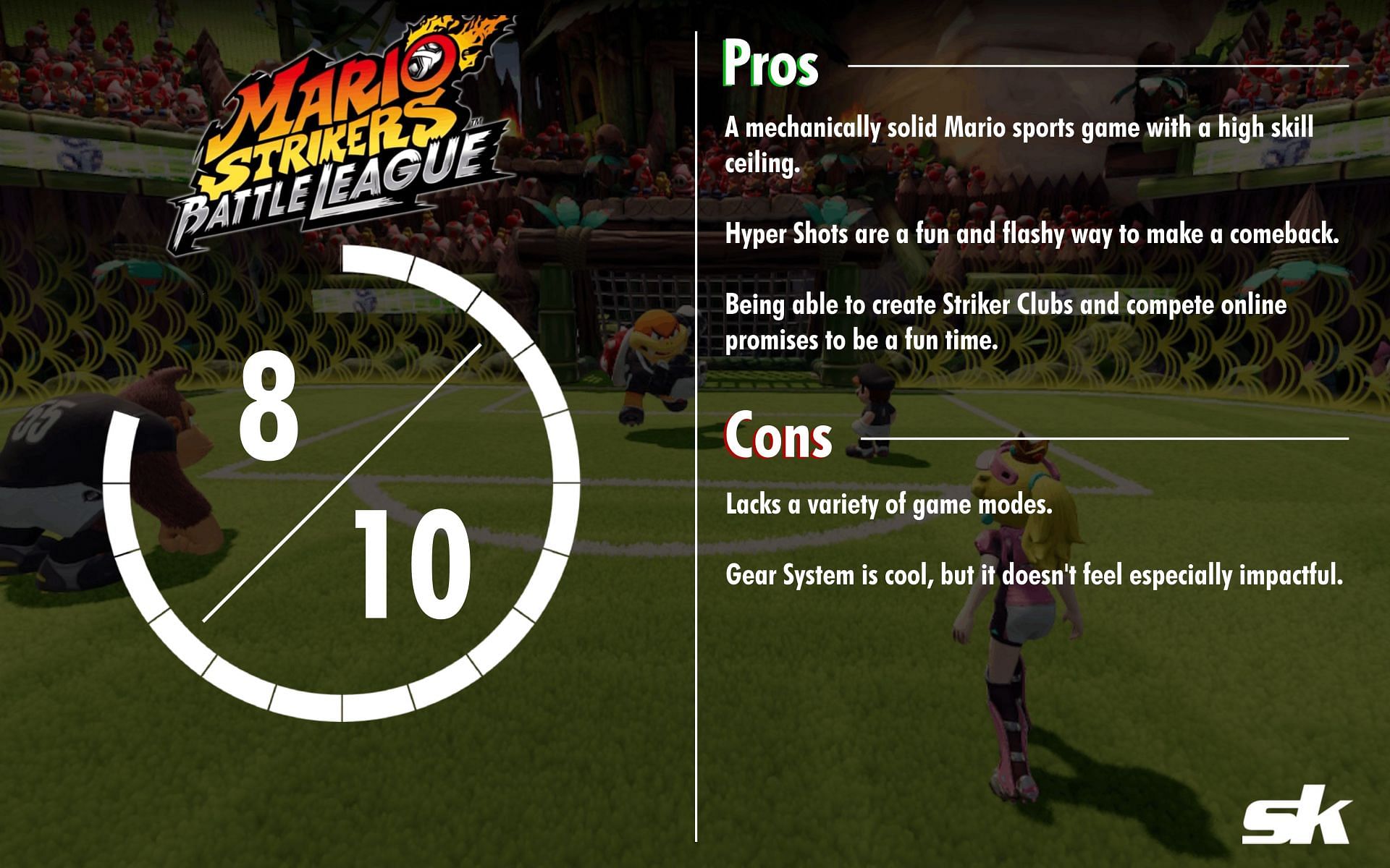 Mario Strikers: Battle League is a part chaotic brawler, part intense skill-based soccer game (Image via Sportskeeda)