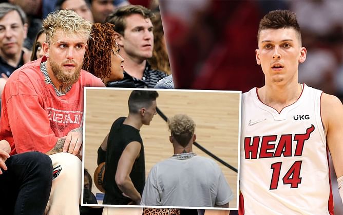 Video: When Jake Paul greeted Tyler Herro at Miami Heat game