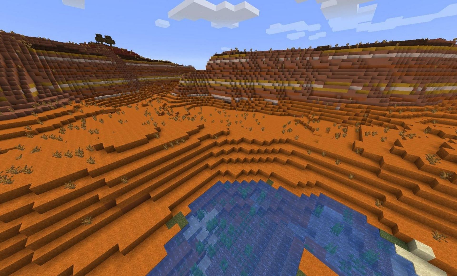 Badlands biome (Image via Minecraft Wiki)