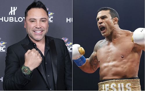 Oscar De La Hoya (L) has reflected on his failed booking with Vitor Belfort (R).