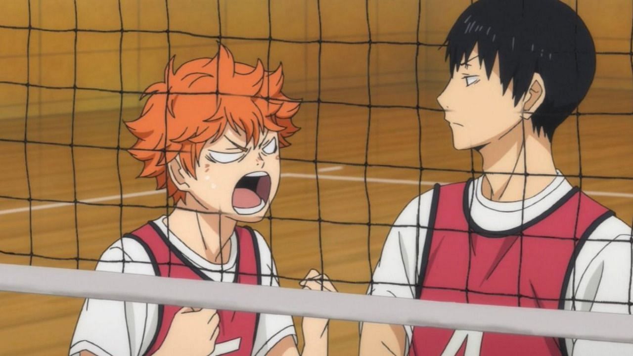 Hinata (left) and Kageyama (right), as seen in the Haikyu!! anime (Image via Production I.G)