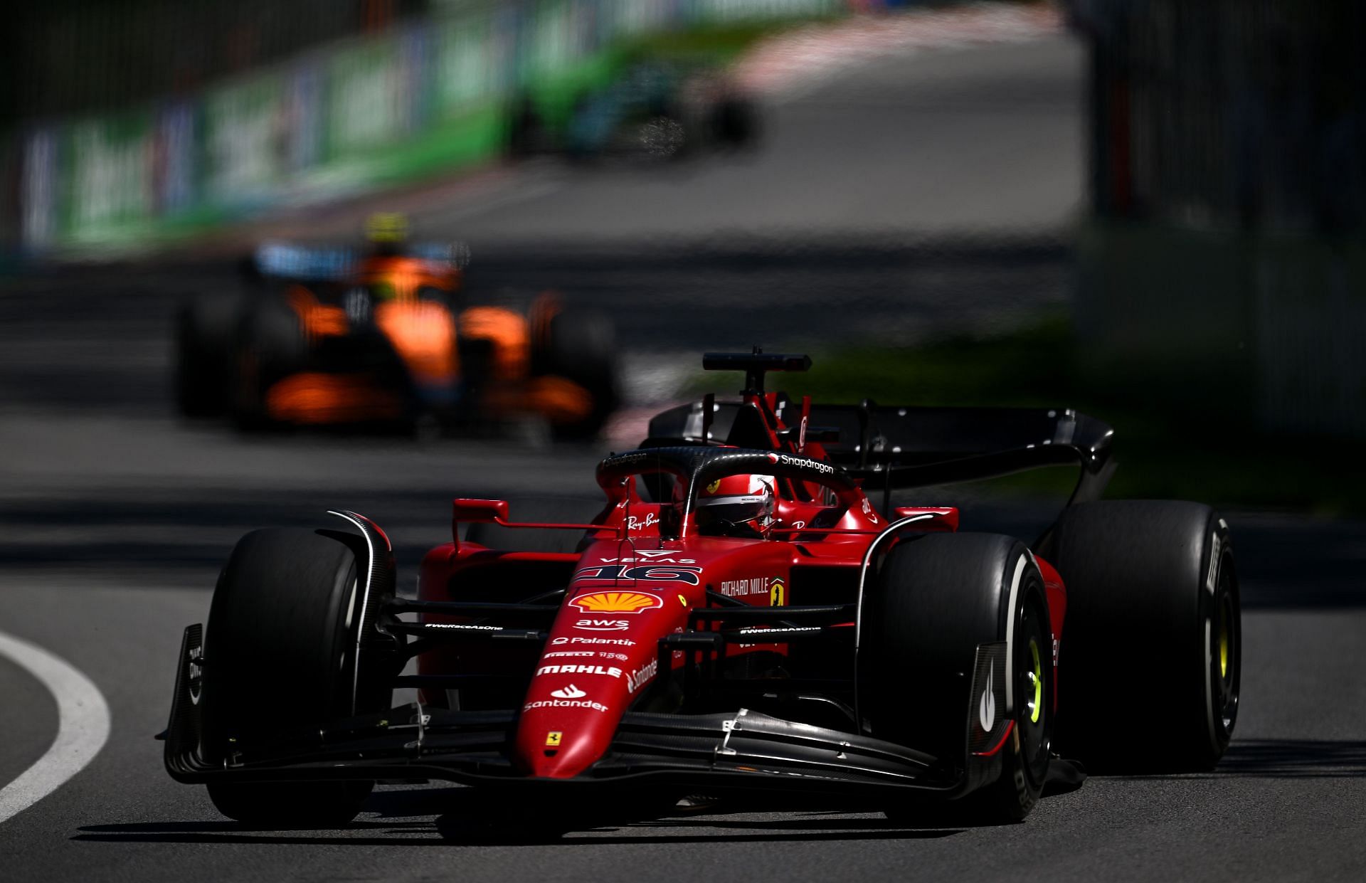 Ferrari driver Charles Leclerc in action during the 2022 F1 Canadian GP. (Photo by Clive Mason/Getty Images)