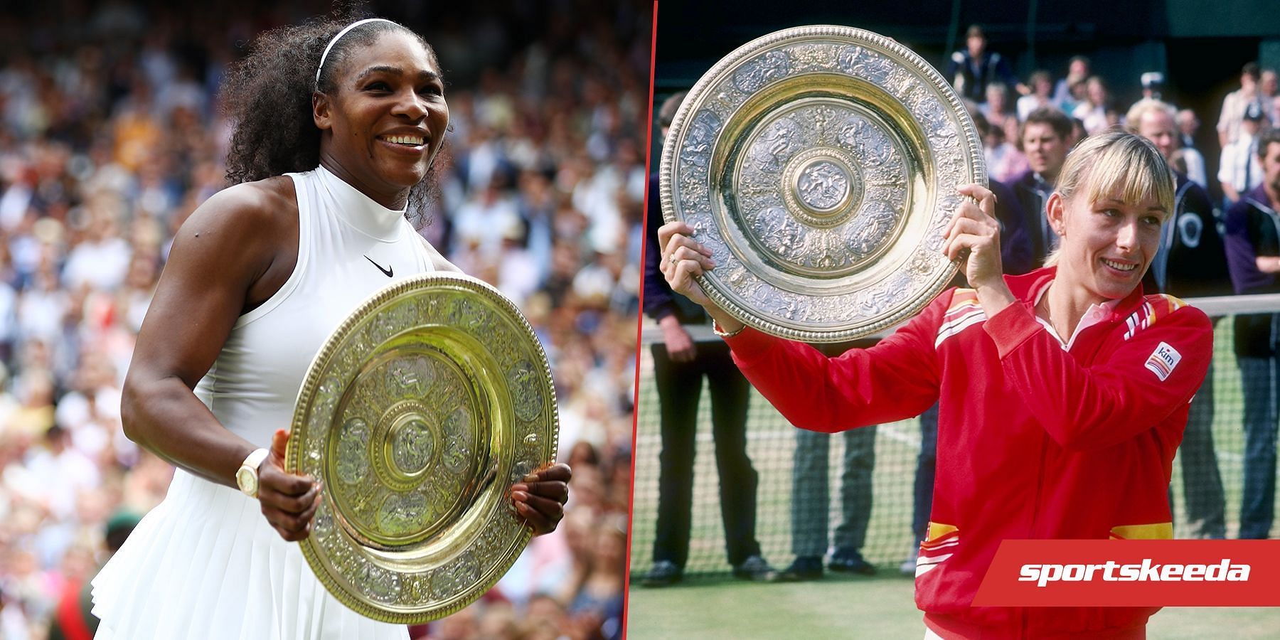 Serena Williams (L) and Martina Navratilova.