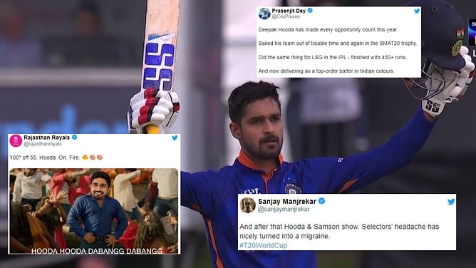 "Selectors' headache has nicely turned into a migraine" - Fans thrilled as Deepak Hooda, Sanju Samson storm blows away Ireland