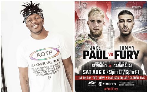 KSI (left), Jake Paul and Tommy Fury (right) - Images via @ksi and @jakepaul on Instagram