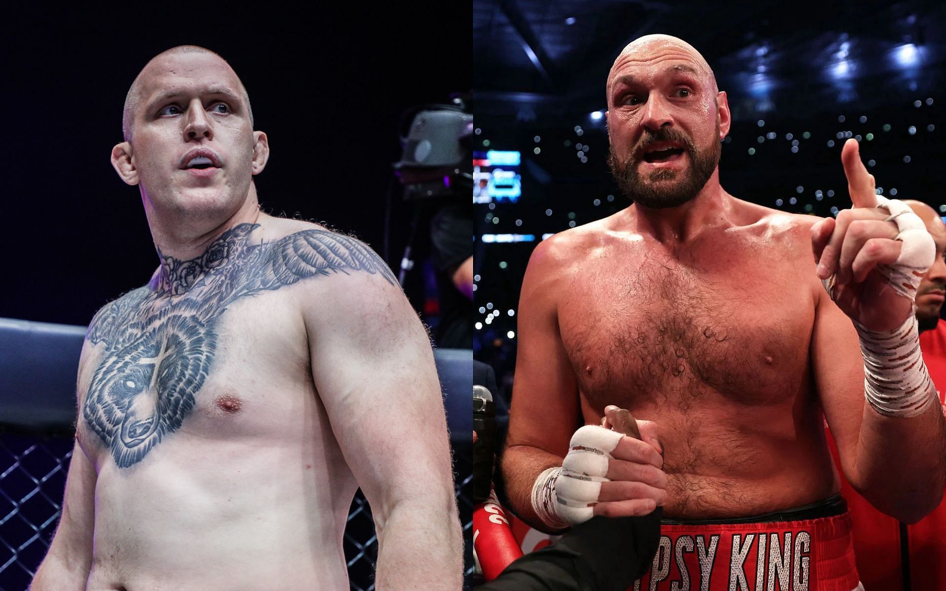 Odie Delaney (left) says he takes inspiration from legendary boxer Tyson Fury (right). [Photos ONE Championship, Getty Images]