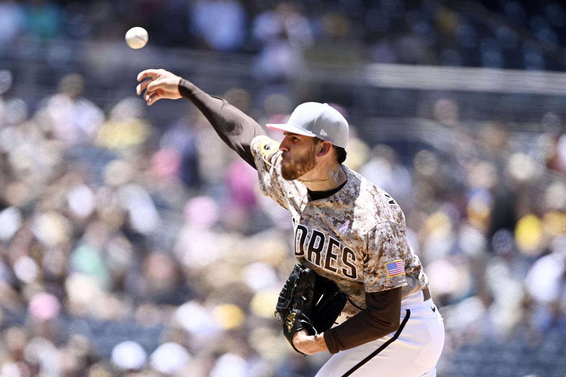 Joe Musgrove pitches for the San Diego Padres.