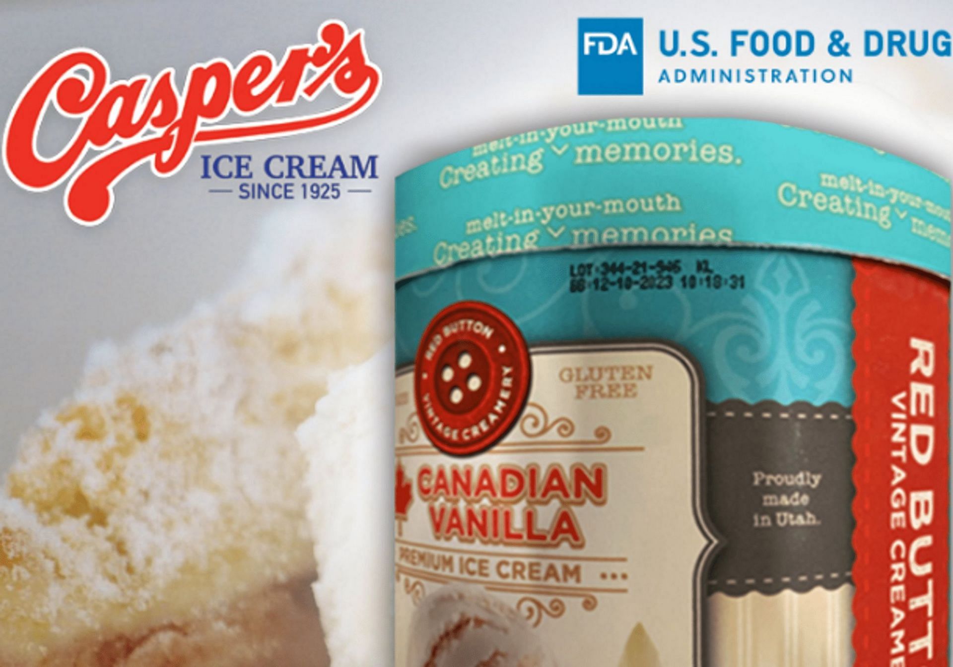 Casper&#039;s Red Button Canadian Vanilla ice cream recalled (Image via WTAJ News/YouTube)