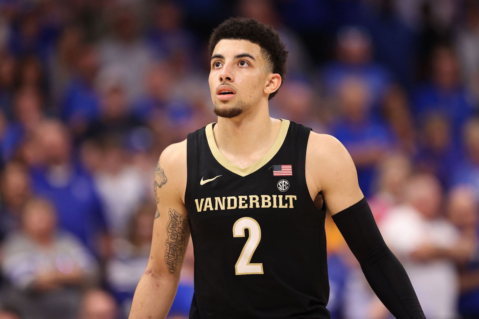 Scotty Pippen Jr. in action for Vanderbilt v Kentucky