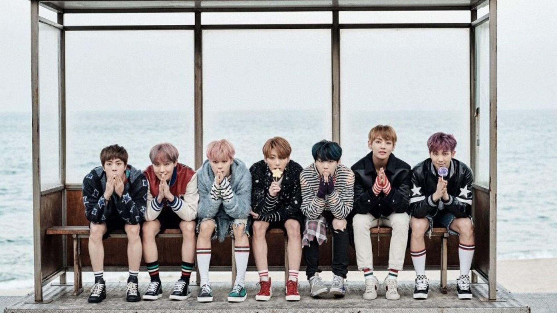 BTS pose for the concept photo of Spring Day (Image via BIG HIT MUSIC)