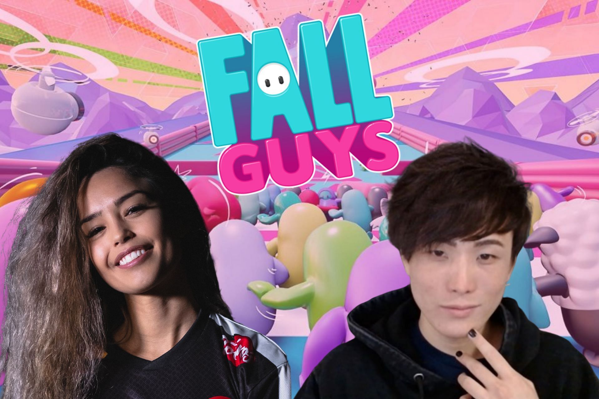 During a recent stream of Fall Guys, Sykkuno gets his mind read by Valkyrae (Image via Sportskeeda)
