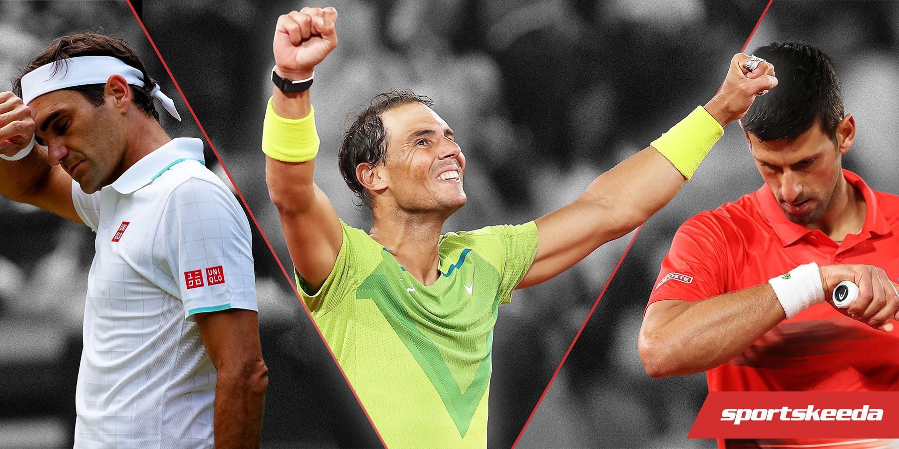 Roger Federer, Rafael Nadal, and Novak Djokovic have a combined tally of 61 Grand Slam titles.