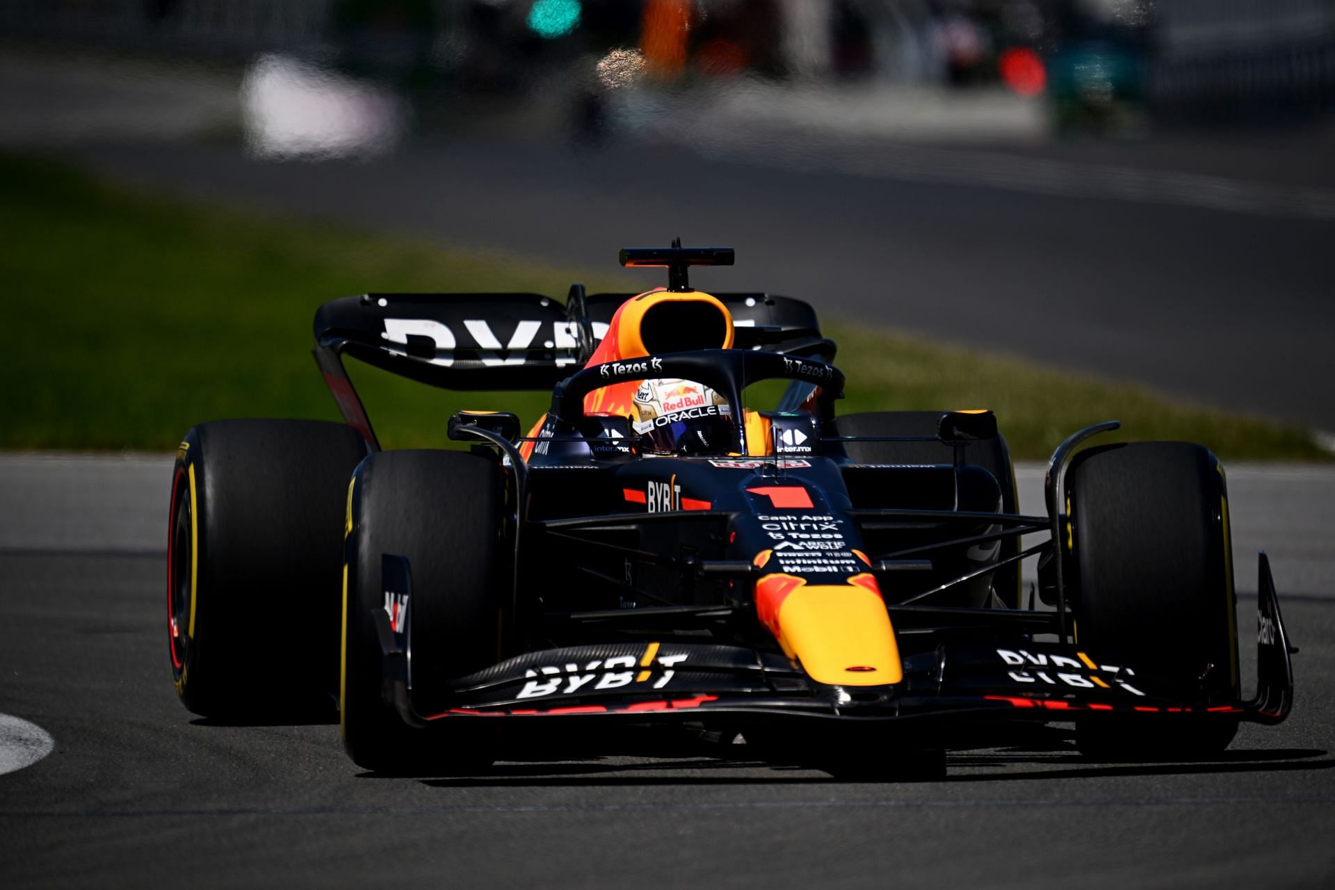 Red Bull driver Max Verstappen in action during the 2022 F1 Canadian GP. (Photo by Clive Mason/Getty Images)