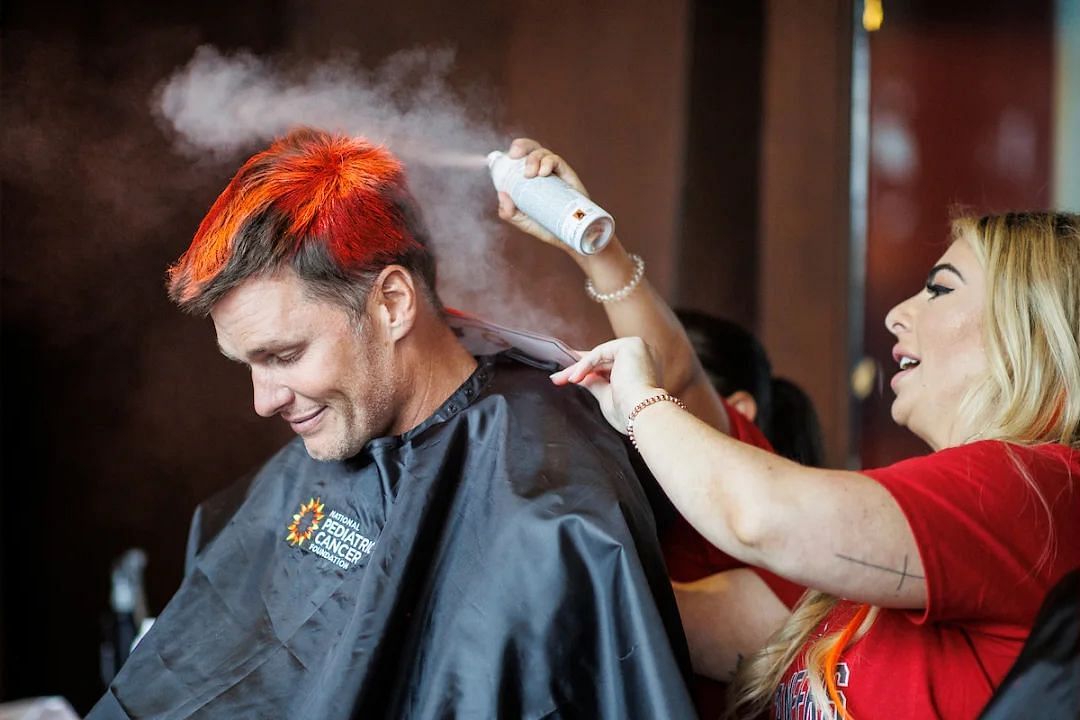 Tom Brady gets a hair dye | Image Credit: Tampa Bay Buccaneers