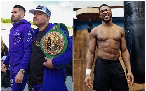 Jose Ramirez (left) and Robert Garcia (middle), Anthony Joshua (right) - Images via @jcramirez2012, @anthonyjoshua on Instagram