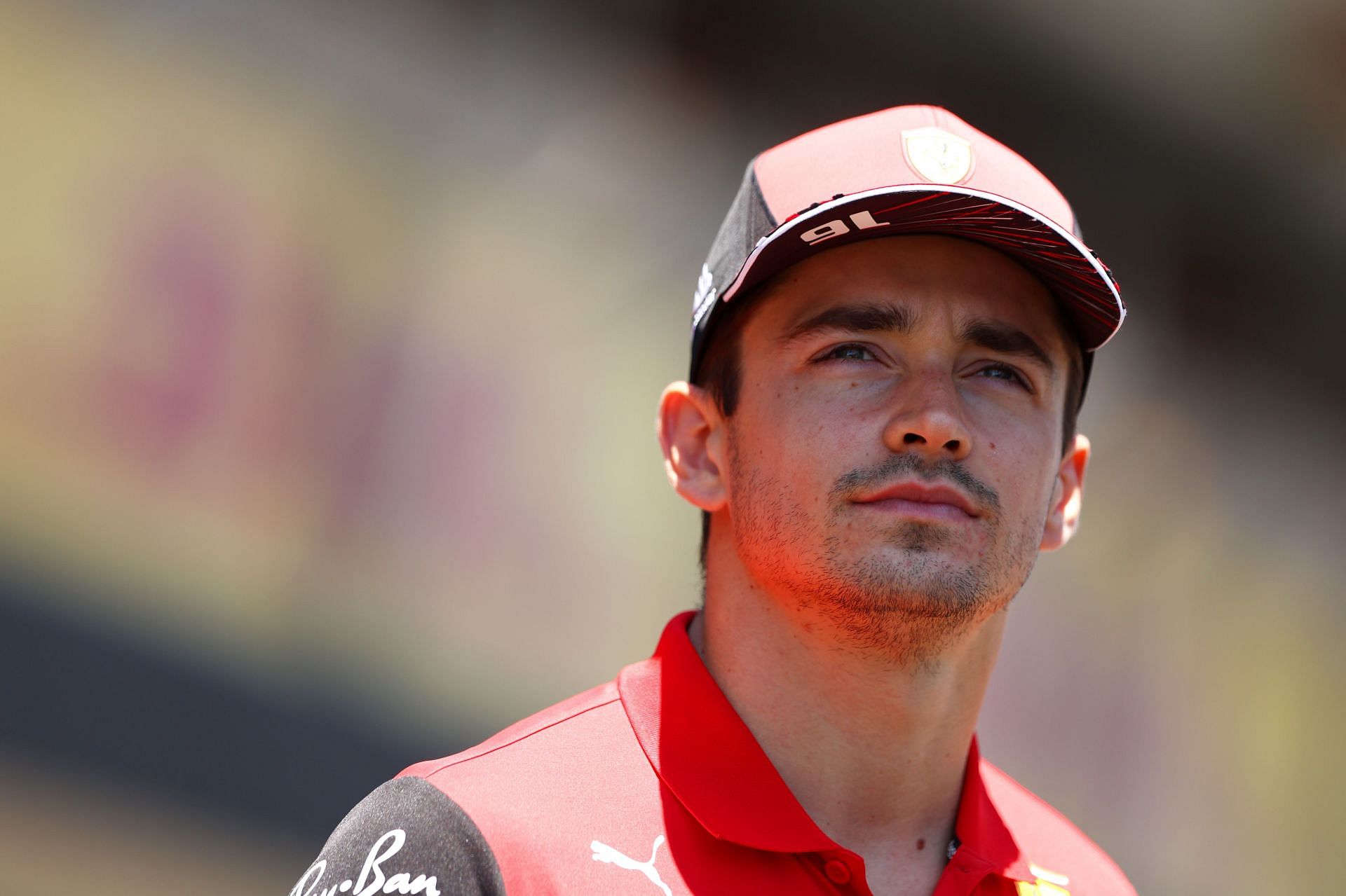 Ferrari driver Charles Leclerc looks on ahead of the 2022 F1 Azerbaijan GP (Photo by Clive Rose/Getty Images)