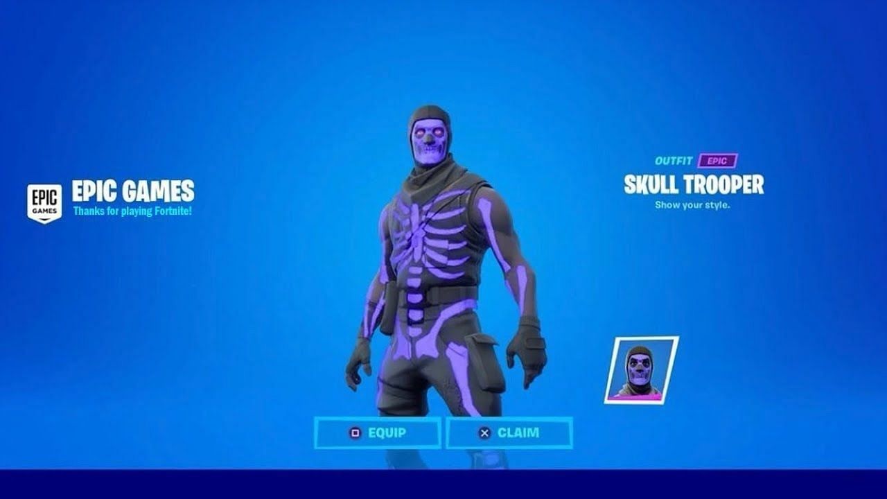 Skull Trooper&#039;s OG variant is extremely rare and valuable. (Image via Epic Games)