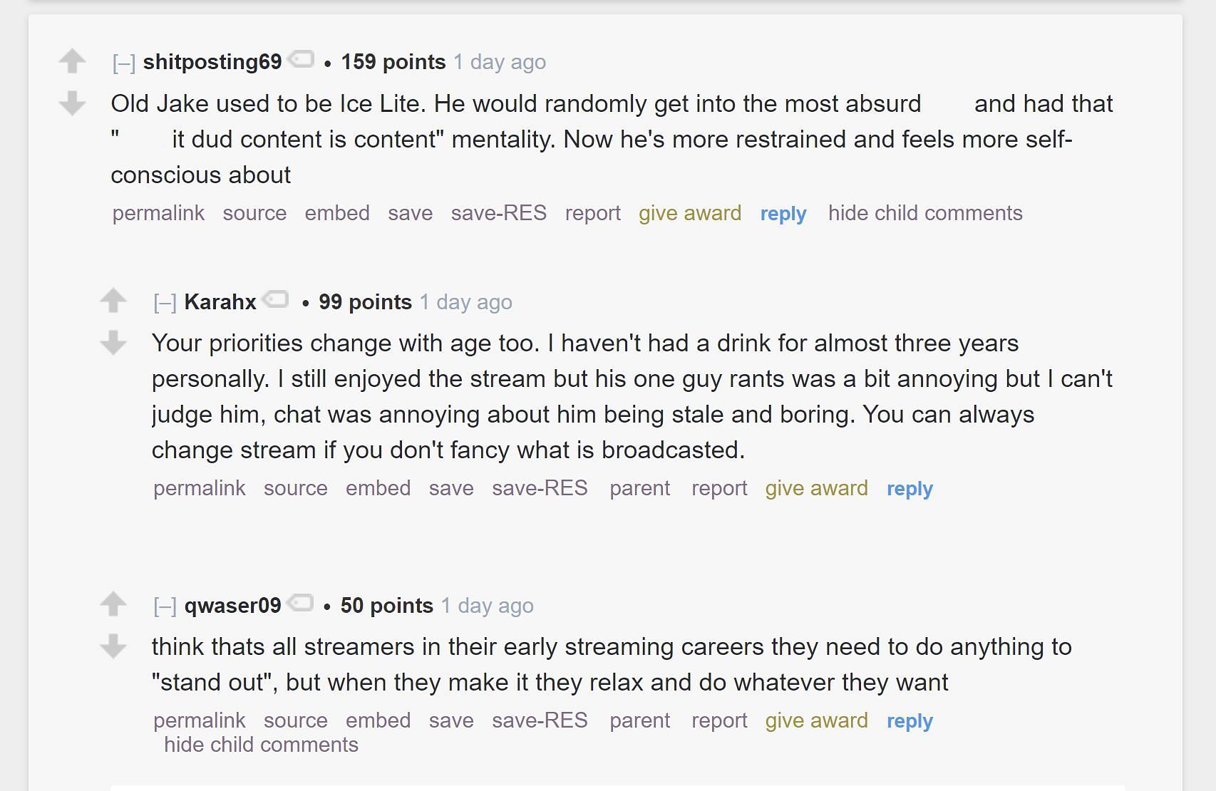 Fans provide their take on the streamer&#039;s content (Image via r/LivestreamFail)
