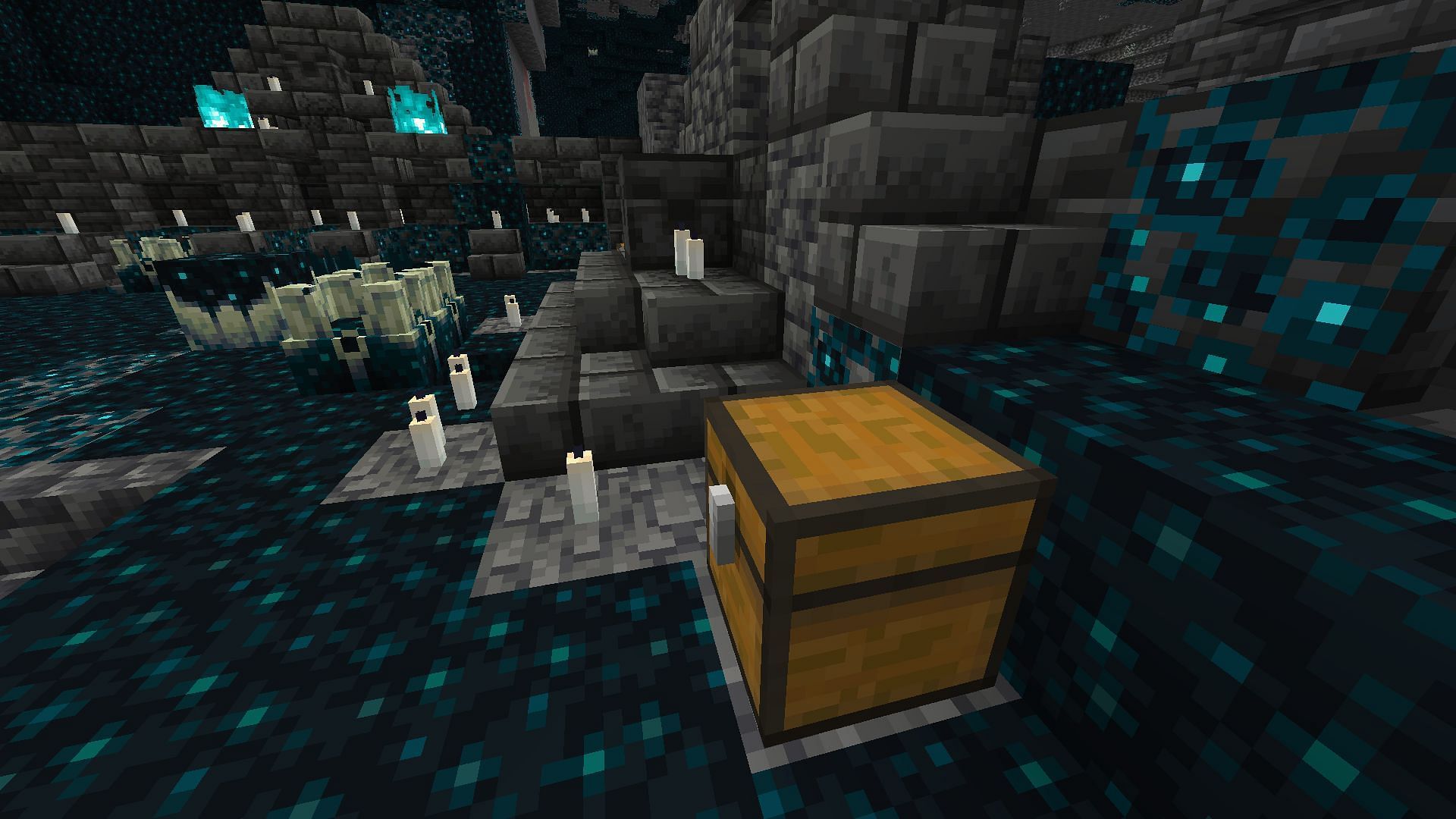Chests in one of the mini-structures (Image via Minecraft 1.19)