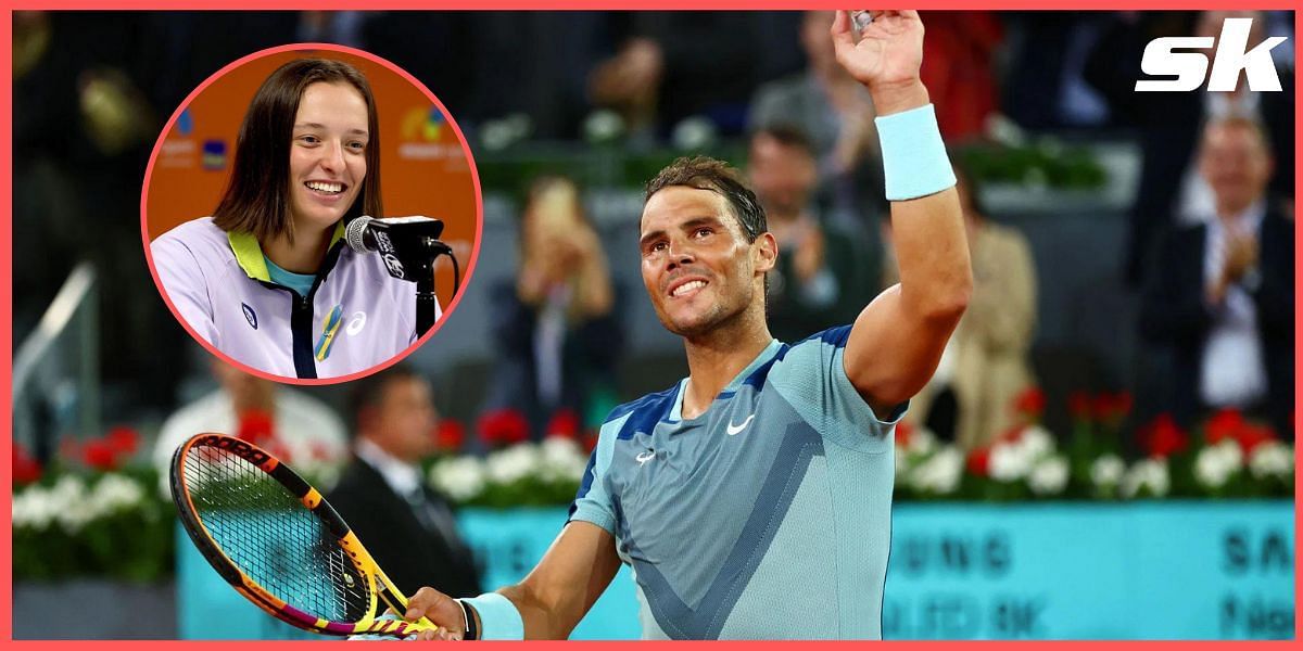 Iga Swiatek (inset) spoke of her respect for Rafael Nadal