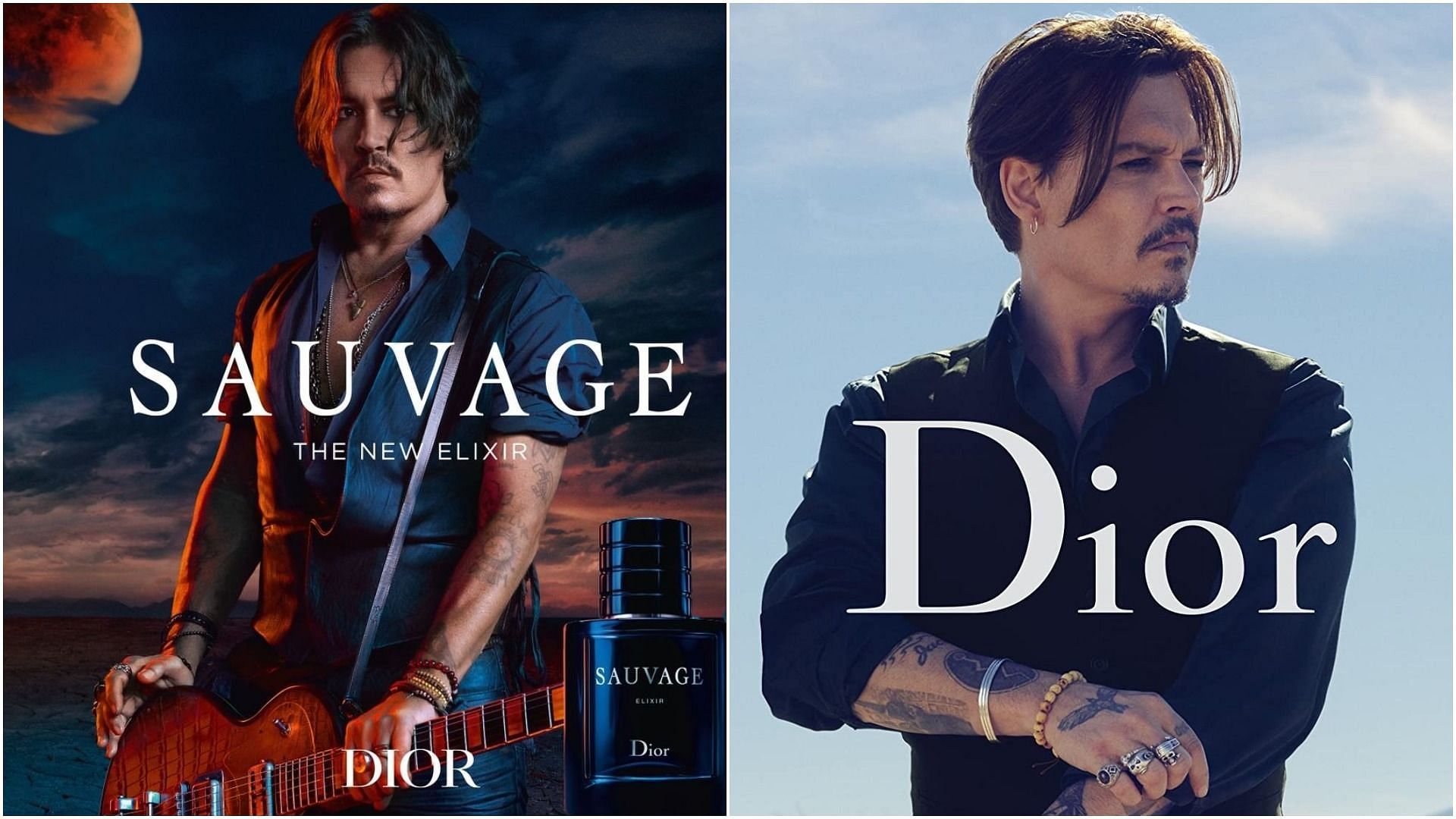 Johnny Depp in Dior&#039;s ad campaigns (Image via Christian Dior SE)