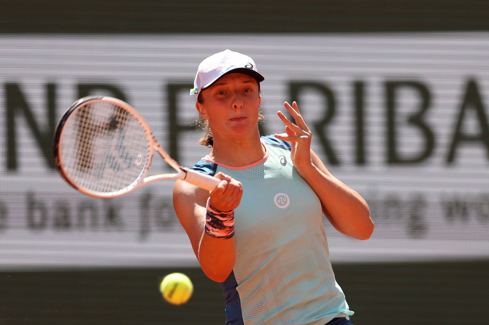 Iga Swiatek in action at the 2022 French Open
