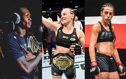 Israel Adesanya, Valentina Shevchenko, Joanna Jedrzejczyk [Image courtesy: @stylebender, @bulletvalentina and @joannajedrzejczyk via Instagram]