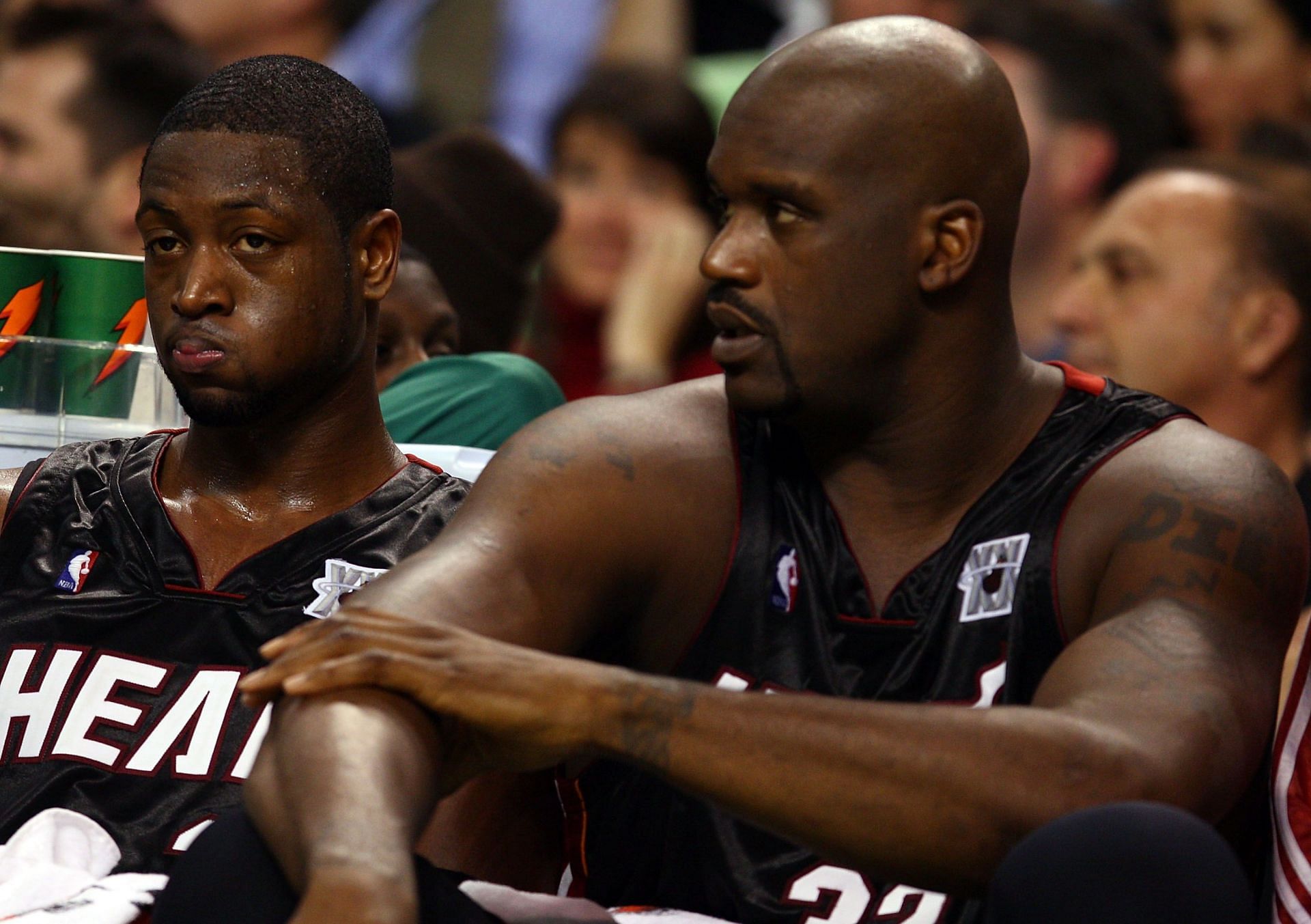 Dwyane Wade and Shaquille O&#039;Neal of the Miami Heat