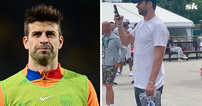 Barcelona defender Gerard Pique stuns fans after being spotted with Chelsea bag at Wimbledon