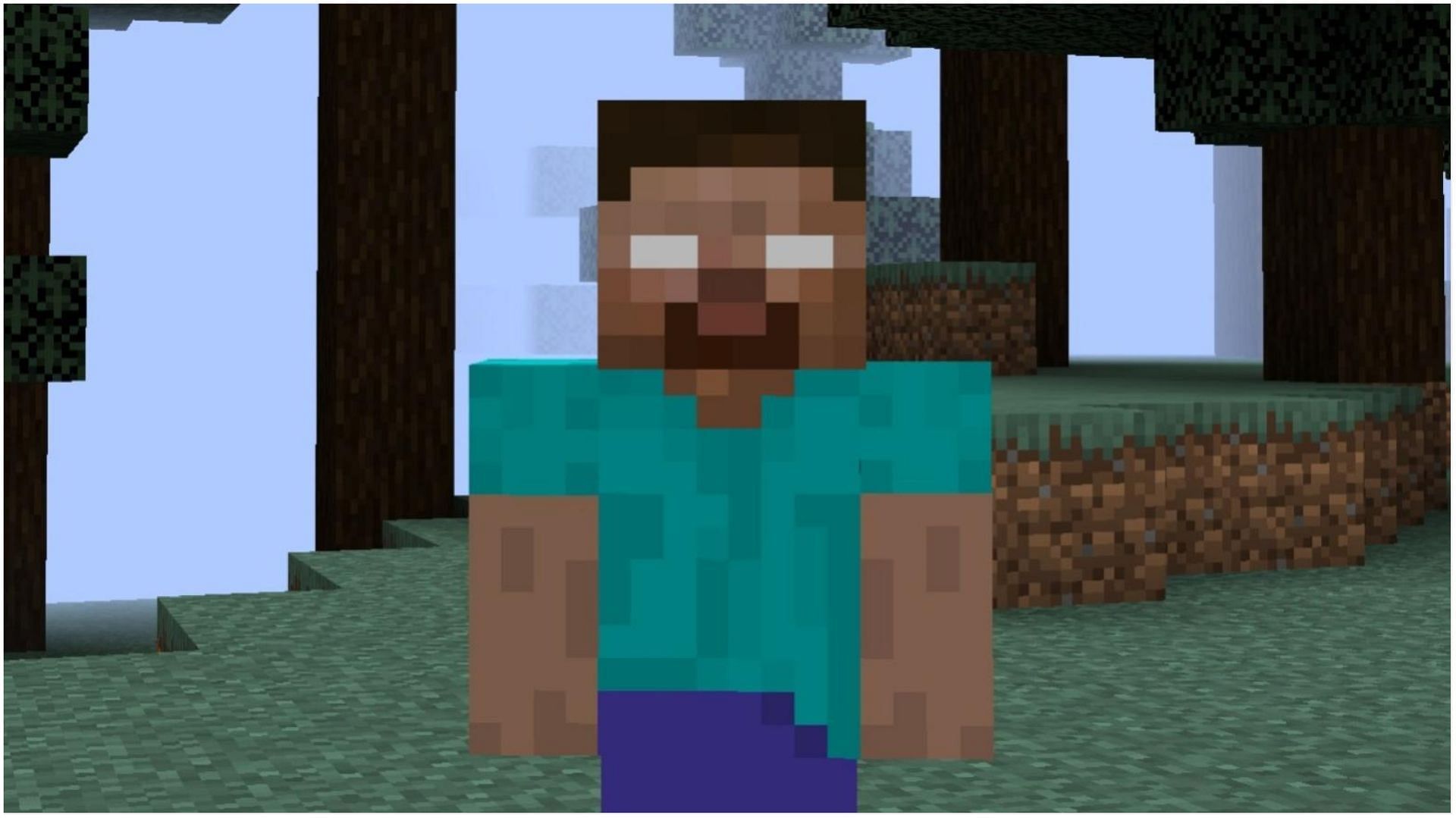 A player-created Herobrine in Minecraft (Image via Mojang)