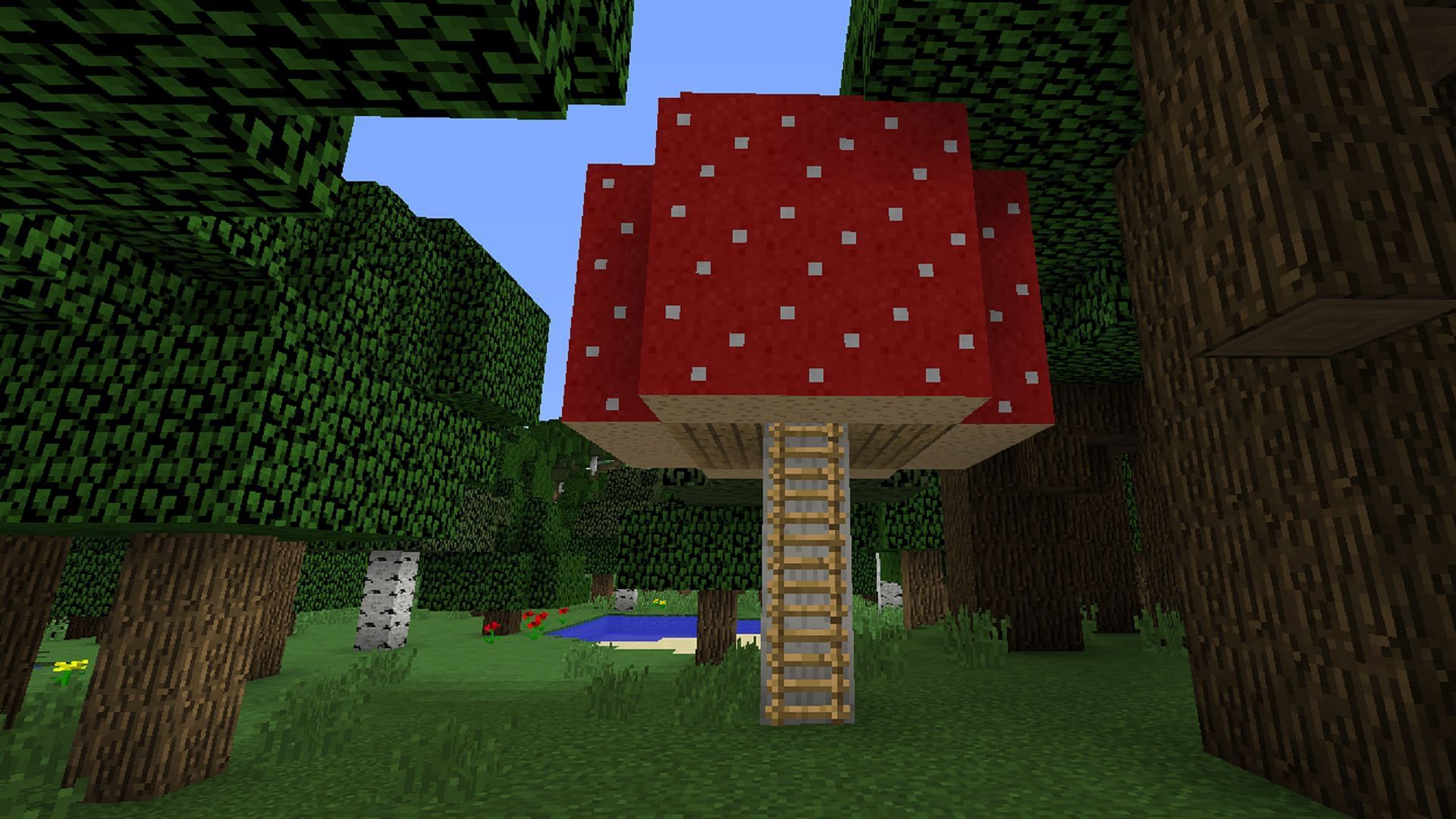 A hollowed out red mushroom makes a perfect hidden base (Image via rolieboy204/Instructables)