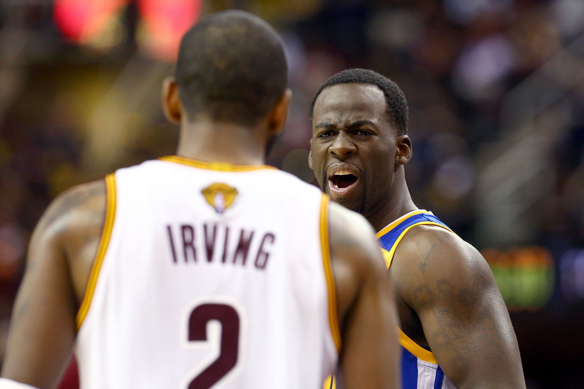 Kyrie Irving and Draymond Green during the 2017 NBA Finals - Game Three