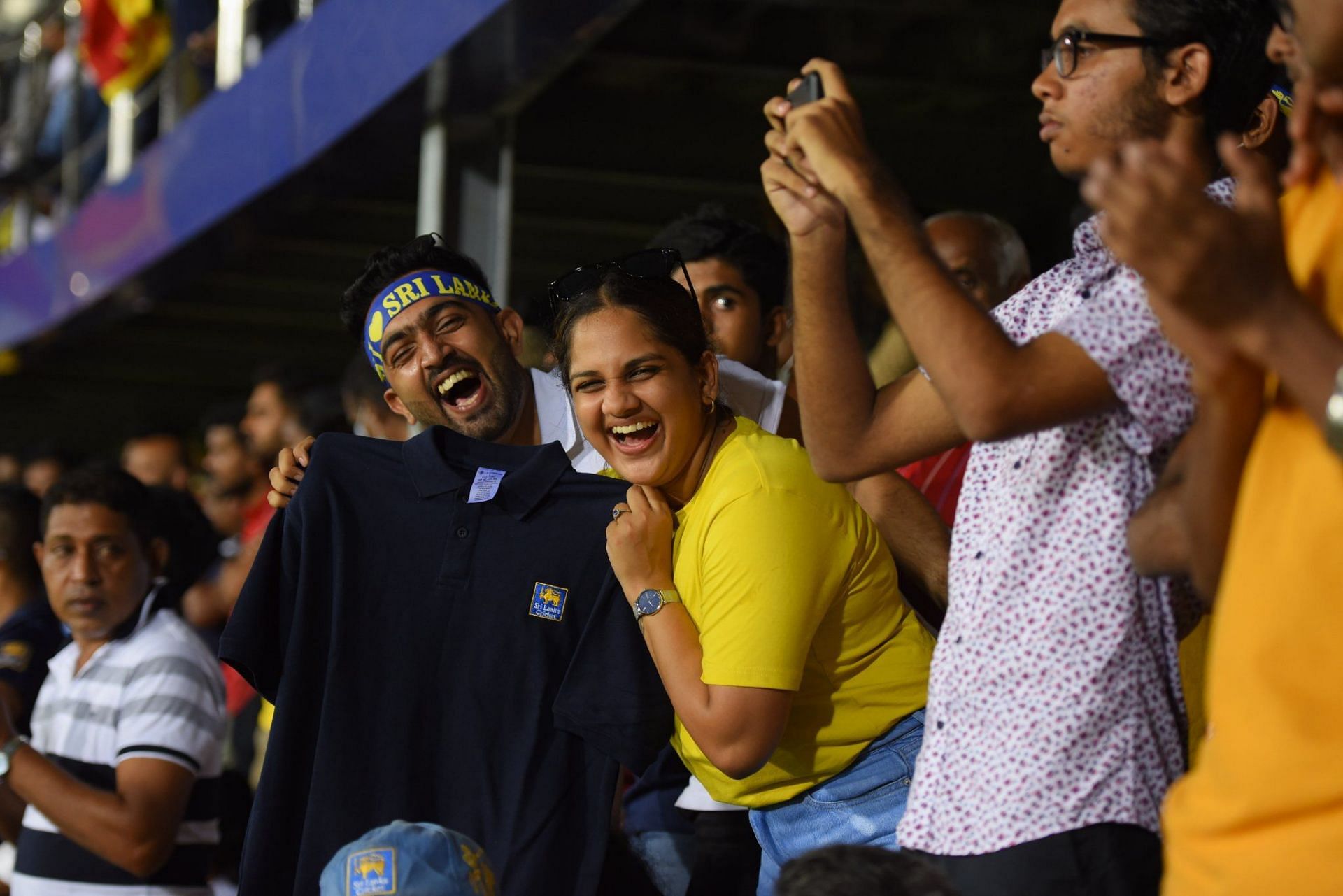 Sri Lankan supporters at the R. Premadasa Stadium in Colombo. (Credits: Twitter)