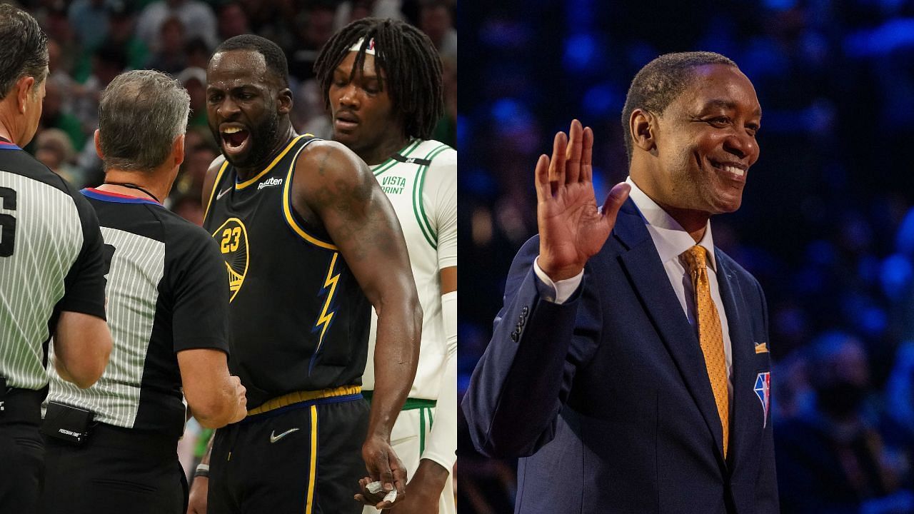 Isiah Thomas, right, called out Draymond Green to stop his podcasting and concentrate on the Boston Celtics. [Photo: The SportsRush]